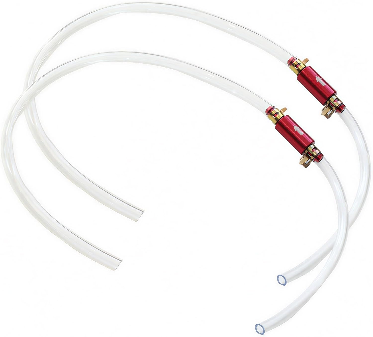 2pcs Brake Bleeder Hose with One Way Check Valve, 6mm Premium Rubber & Aluminum Brake Bleeding Tool Kit, Universal Brake Bleeder Hose Set for Motorcycle, Car, Truck