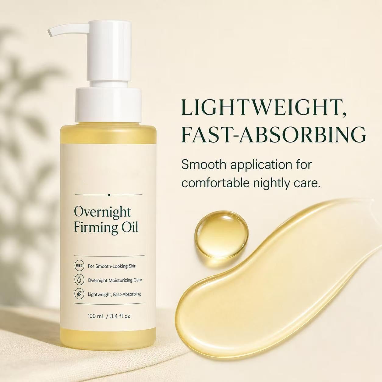 Aceite facial nocturno, cuidado nocturno ligero de la piel, aceite facial de rápida absorción