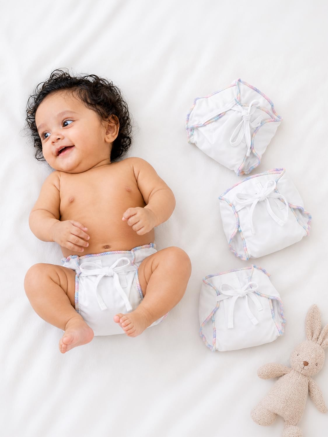 SuperBottoms DryFeel Baby Langot 0-6 months l Organic Cotton Modern Baby Nappy l Mess-free Langot with Gentle Elastics l Super DryFeel Top Layer l Diaper-free Time Essential | 3 Pack-image-33