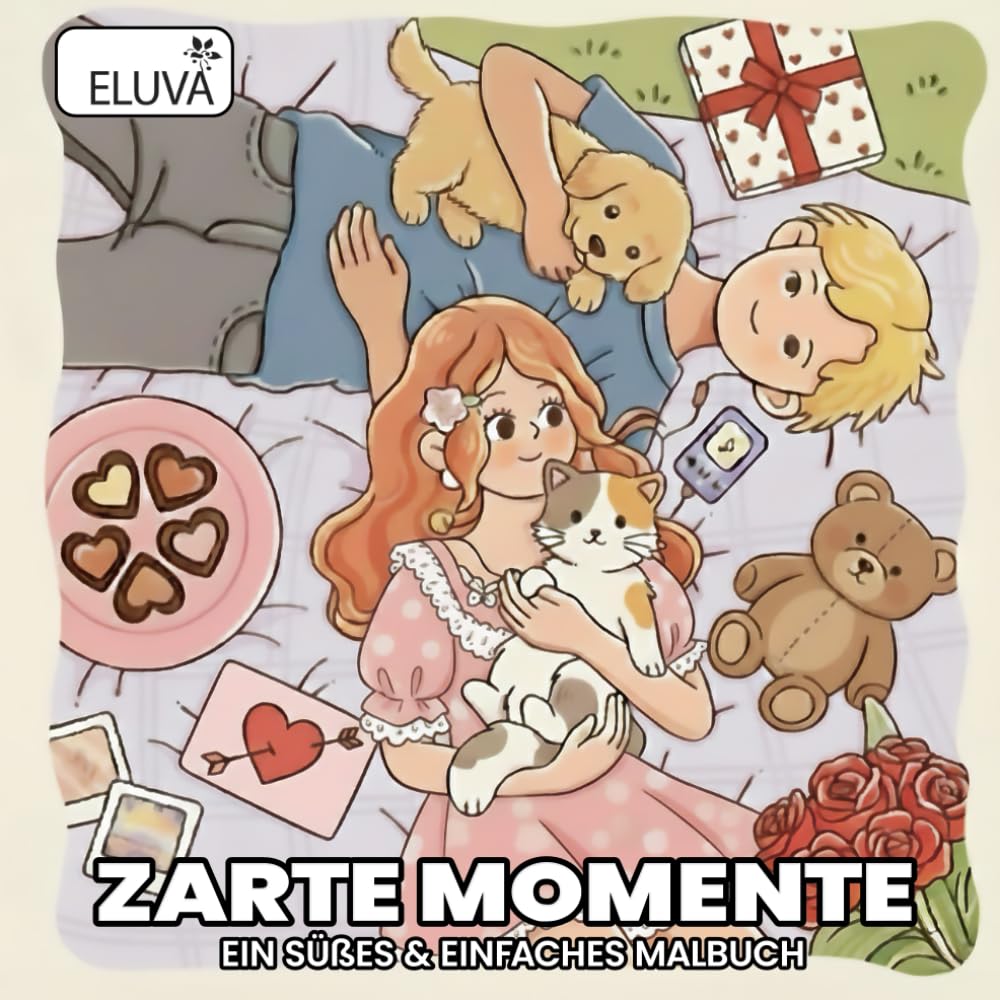 Zarte Momente – Ein Süßes & Einfaches Malbuch: Für Erwachsene und Jugendliche – mit liebevollen Paaren in stillen Momenten, romantischen Valentine-Akzenten und warmen Szenen der Zweisamkeit