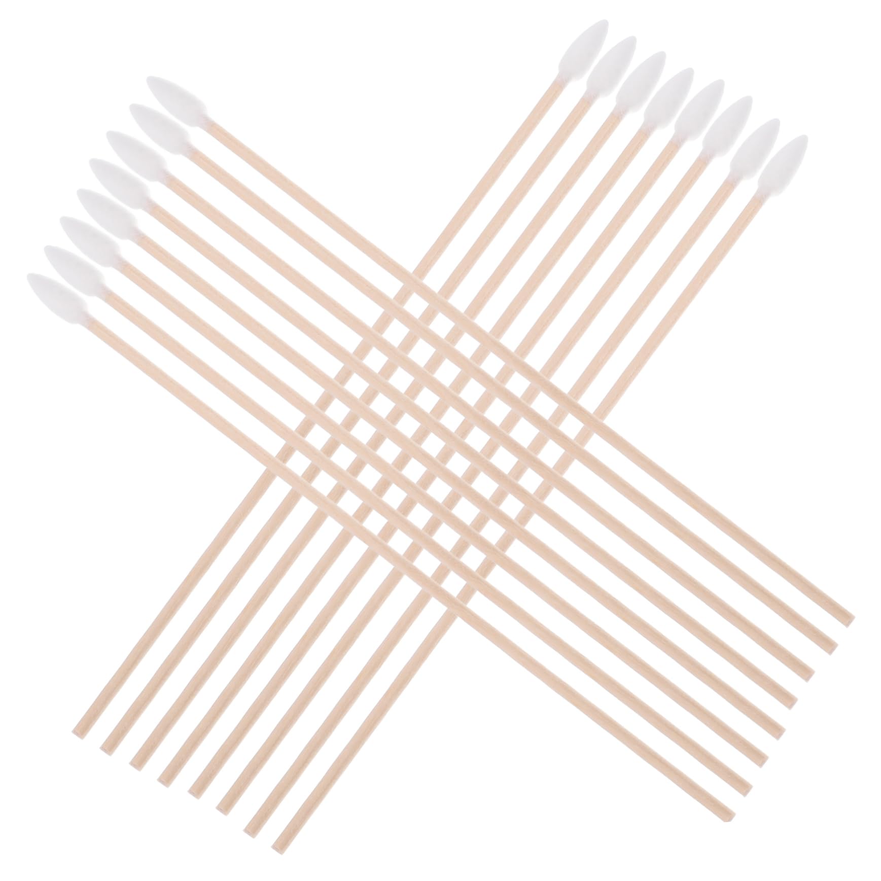 KICHOUSE Wooden Stick Cotton Swabs 100pcs Pointed Cotton Buds 15cm Long Single-Tipped Portable for Industrial Cleaning