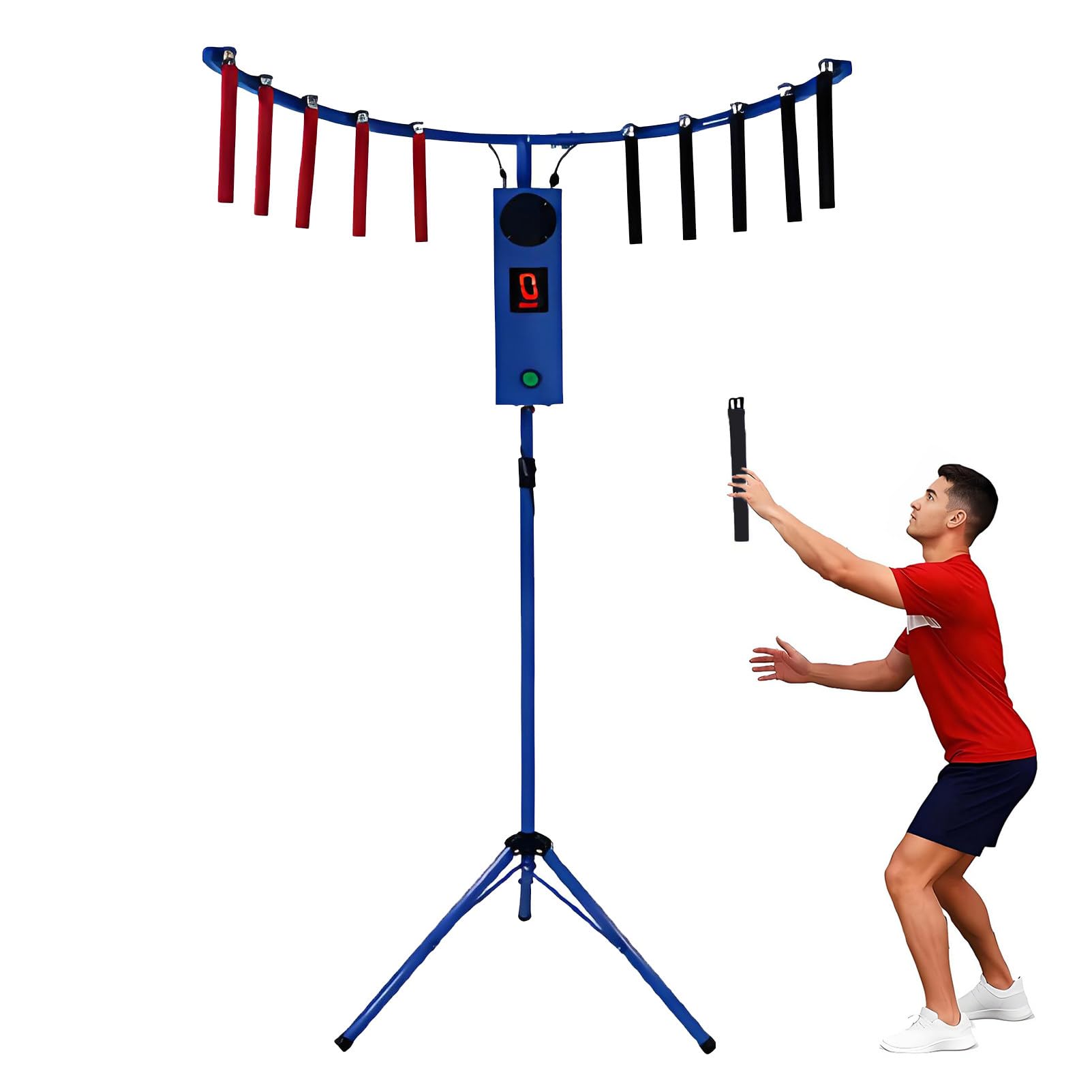 EpyGnom Reflex Stick Challenge Game, Adjustable Speed Hand-Eye Coordination Trainer Arcade Machine with LED Digital Display & Music Reaction for Party & Family Game Blue