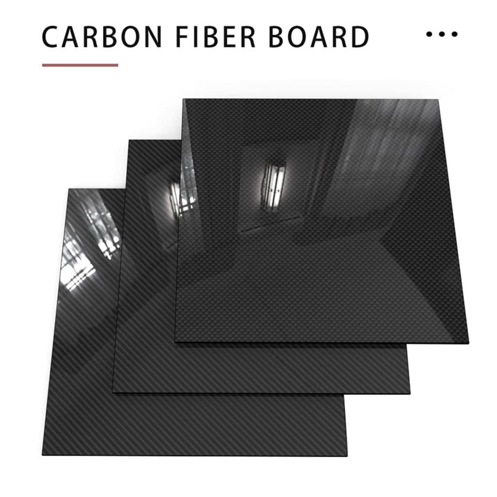 125×75mm 3K Plain Matte Glossy Carbon Plate Panel Sheets, 0.25 0.5 1 1.5 2 2.5 3 4 5 6MM Thickness High Hardness Carbon Fiber Board, 1PCS (Color : Plain Glossy, Size : 75x125x2.0mm)