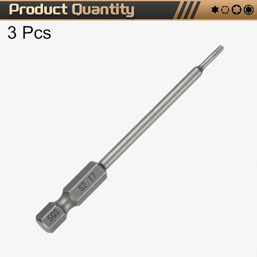 とびい HARFINGTON 3pcs T7 Torx Head Screwdriver Bit 1/4