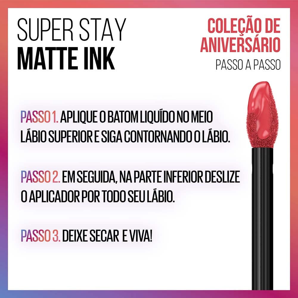 MAYBELLINE New York Super Stay Matte Ink Liquid Lipstick, Transfer-Proof, Long-Lasting, Limited-Edition Birthday-Cake-Scented Shades, Guest of Honor, 0.17 Fl Oz