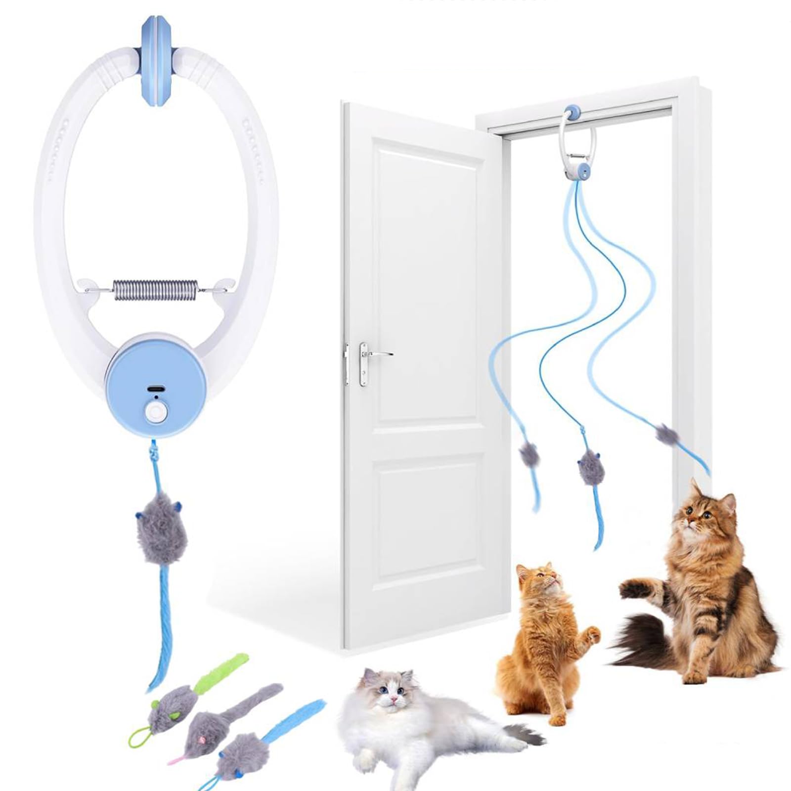 Jouet électrique interactif pour Chat avec télécommande - Jouet Chat interactif,Mouvement Automatique à 360° avec mouvements irréguliers - Rechargeable par USB - pour Les Chats à l'intérieur