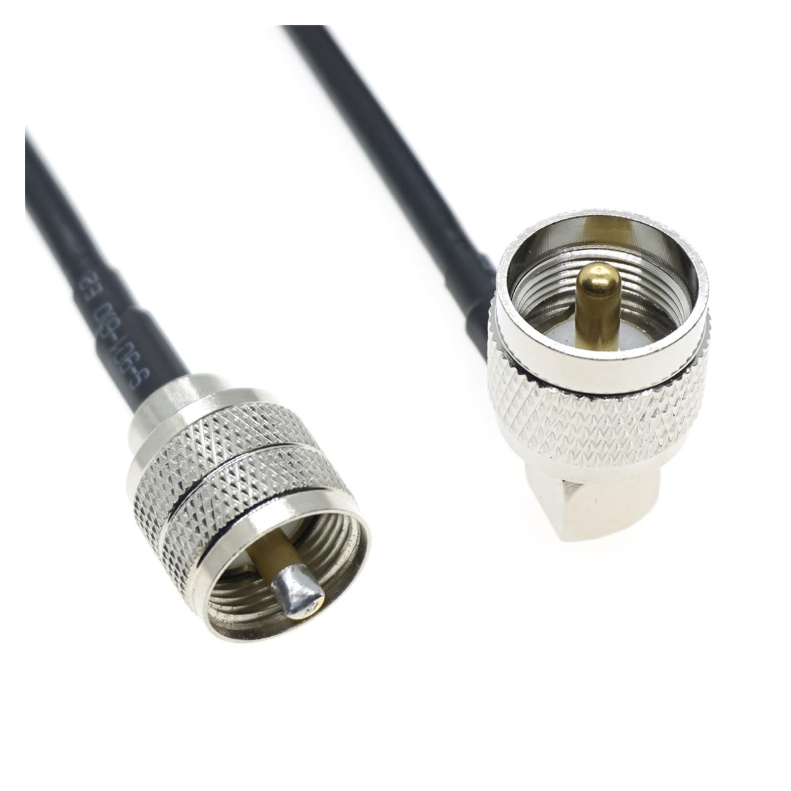 Cable coaxial de extensión de antena RF, conector macho hembra RG58 UHF a UHF PL259 SO239, crimpado en ángulo recto, 50 ohmios, 5 m(TYPE B,15M)