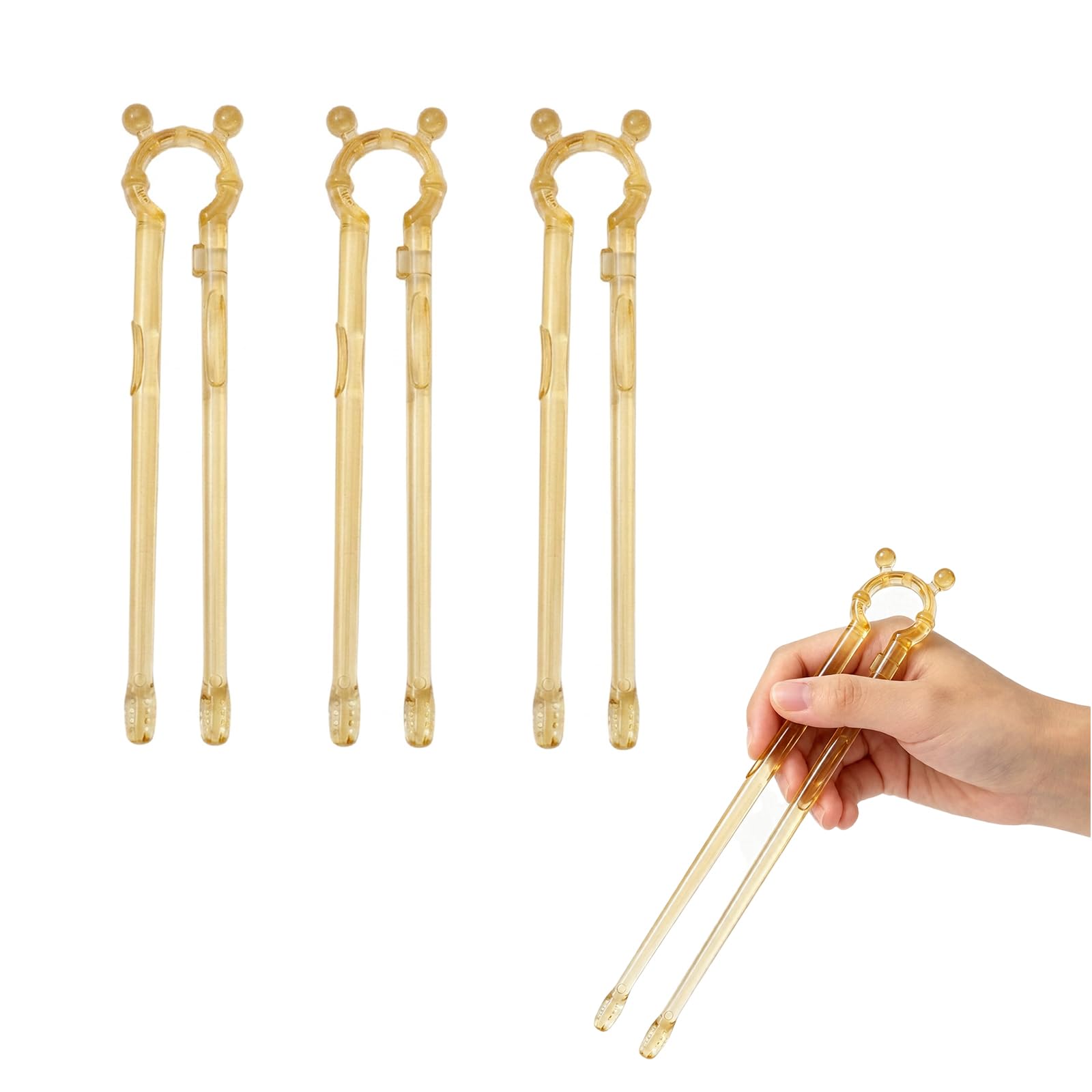 3-Pack Kids Chopsticks, Chopsticks for Kids,PPSU Training Chopsticks for Beginners, Toddler Learning Chopstick Helper for Independent Eating
