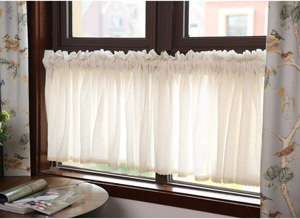 Rideaux De Cuisine, Ens. De Cantonnière Et Niveaux, Dentelle Victorienne Brodée Florale, Petites Fleurs. Colour: White | Fr