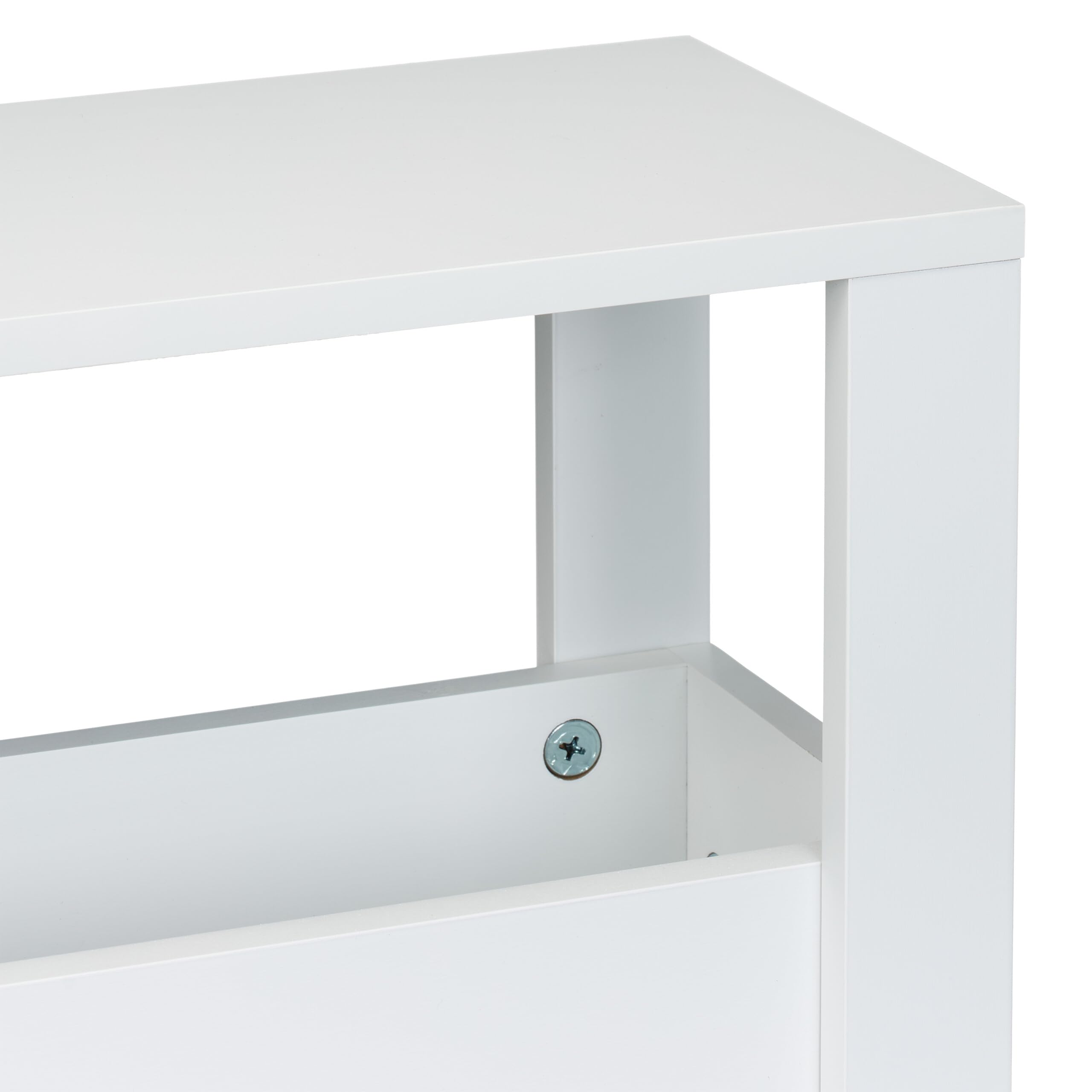 Relaxdays Meuble de Rangement, 2 Compartiments Ouverts, Emplacement pour la Brosse WC, HLP 71,5 x 17 x 50 cm, Blanc