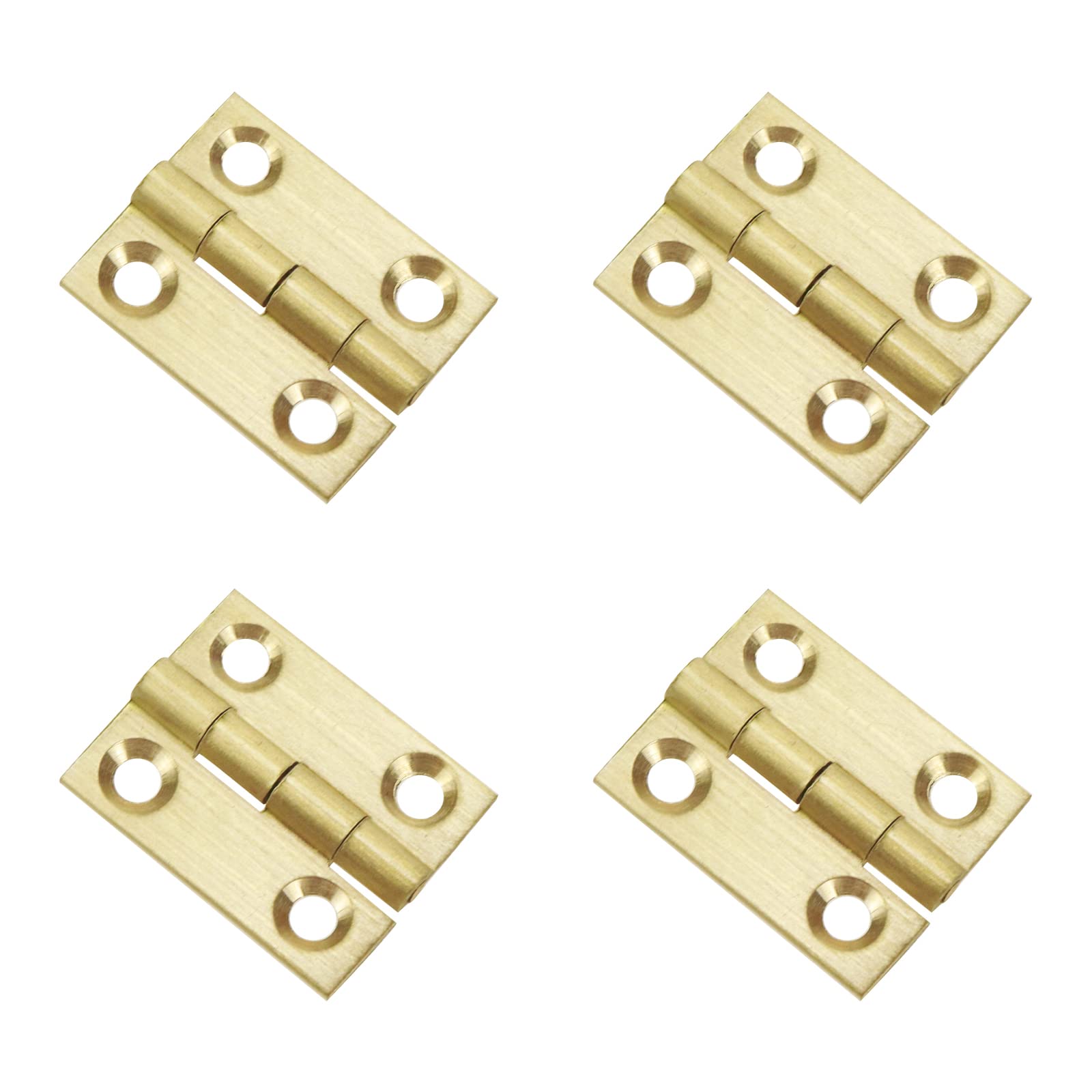 Mcredy Brass Hinges Butt Hinges for Cabinets 1" Hinges with Mounting Screws Gold Kitchen Cabinet Hinges Pack of 4