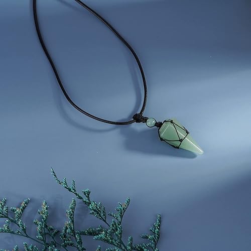 Miniatura 4 de Collar de 6 facetas de cristal de chakra de Reiki y piedra curativa, colgante de cristal puntiagudo, collar de cuerda ajustable para mujeres y