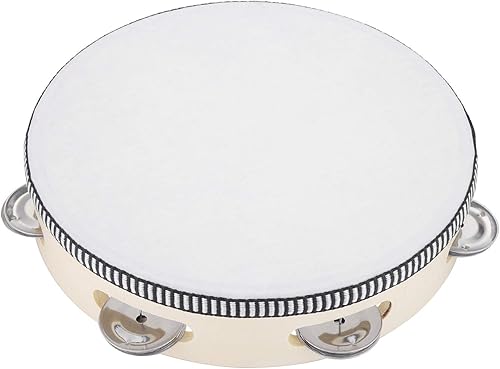 Vista 13 de Musfunny - Tambor de mano de 6 pulgadas, de abedul y metal, para percusión, juguete musical educativo, instrumento para KTV, fiesta, juegos de niños
