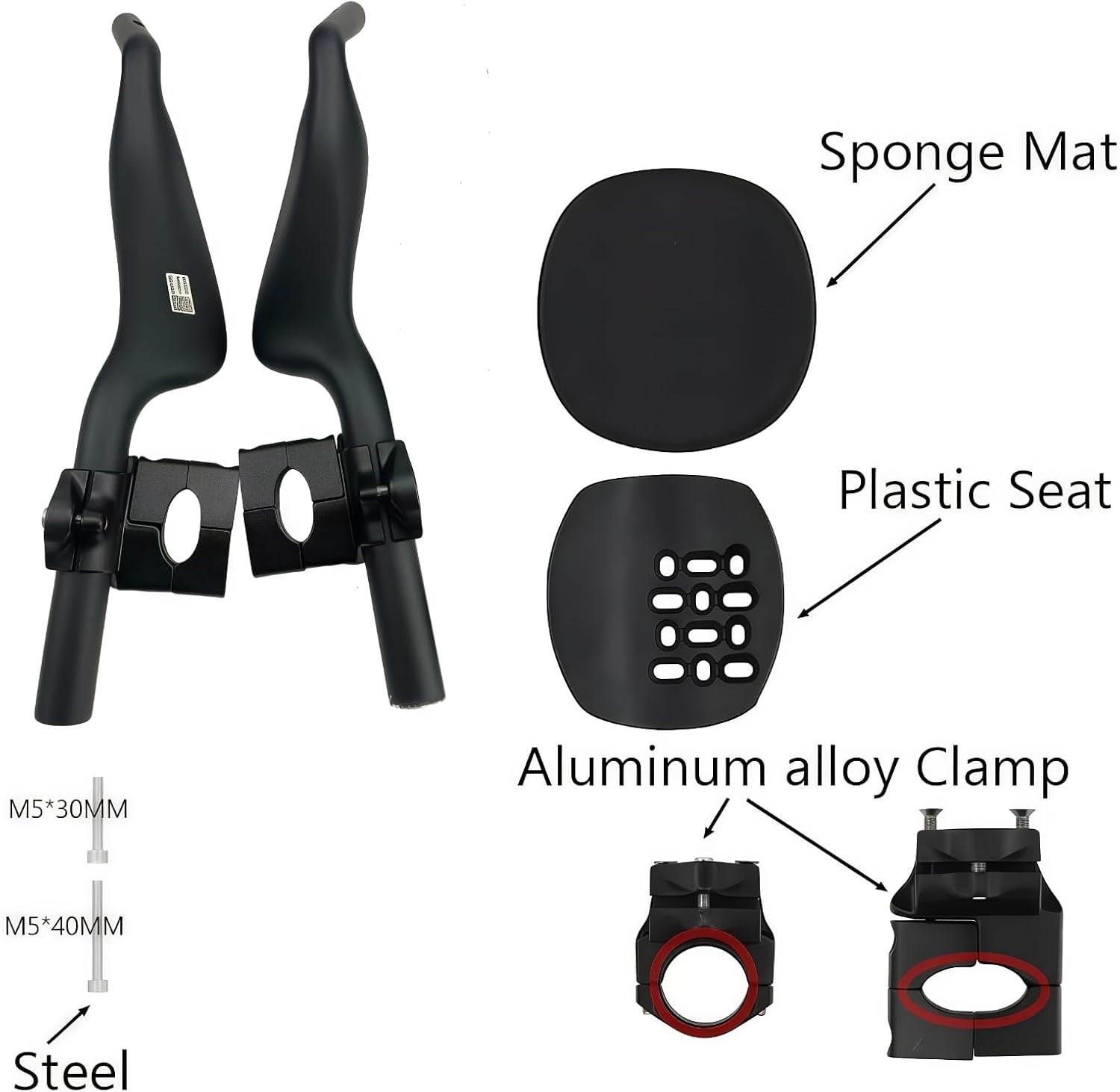 TT Bike Handlebar Aero Bars Extension For Road Bike, Carbon Fiber Bicycle Armrest Bar Clip On Aero Bars, For Triathlon Time Trial, Gravel, MTB Mountain Bikes, Integrated Drop Handlebars (For Aero)