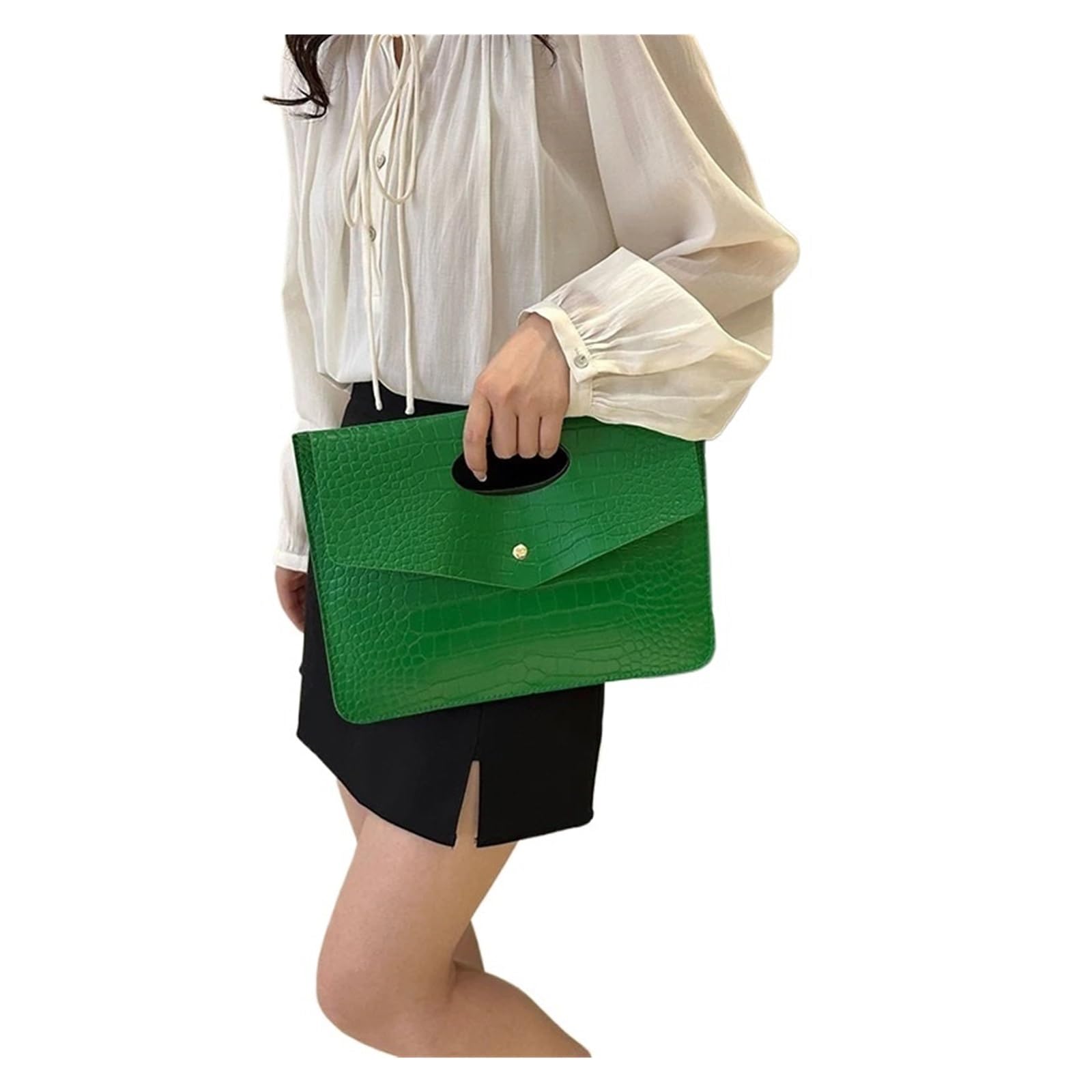Liuhlfsr Women's Green Purse Envelope Clutch Bag Messenger Bags For Trend Handbag Large Clutches For Wedding Cocktail Party(Green)