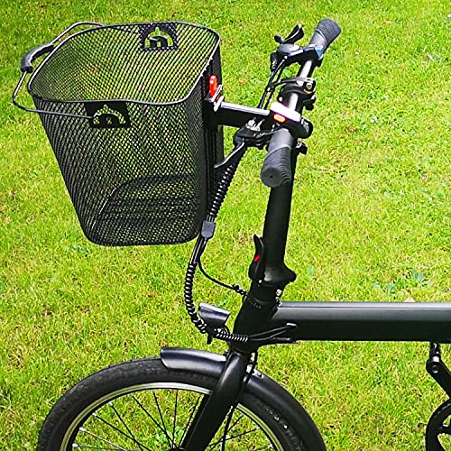 Rolektro Abnehmbarer 15L Fahrradkorb vorne Vorderradkorb One-klick Halterung Scooter-Korb Schwarz