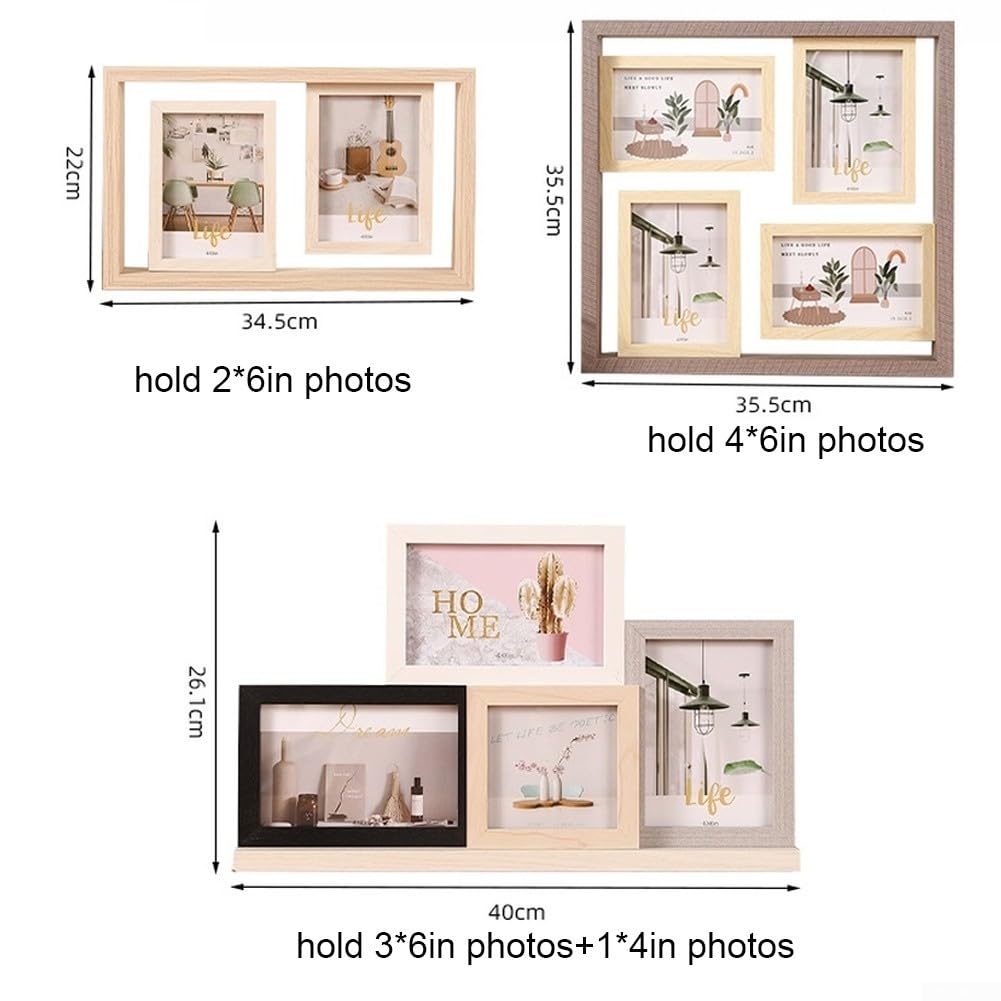 Cornice portafoto in MDF ad alta densità 4 immagini noce scuro per ottica