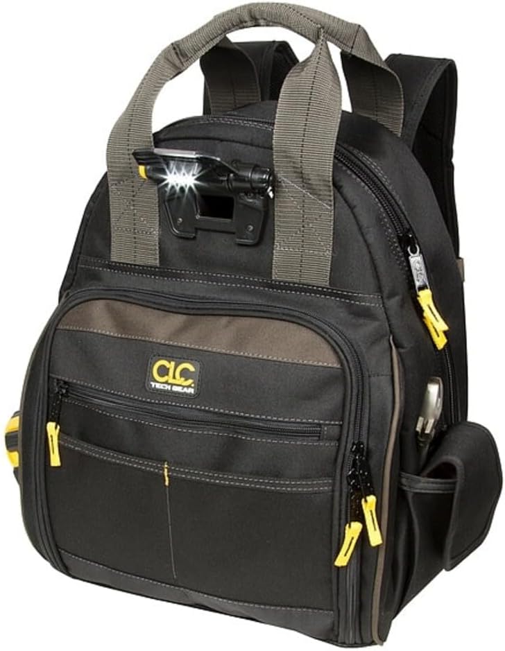 CLC Tech Gear Lighted Tool Backpack Bag - L255