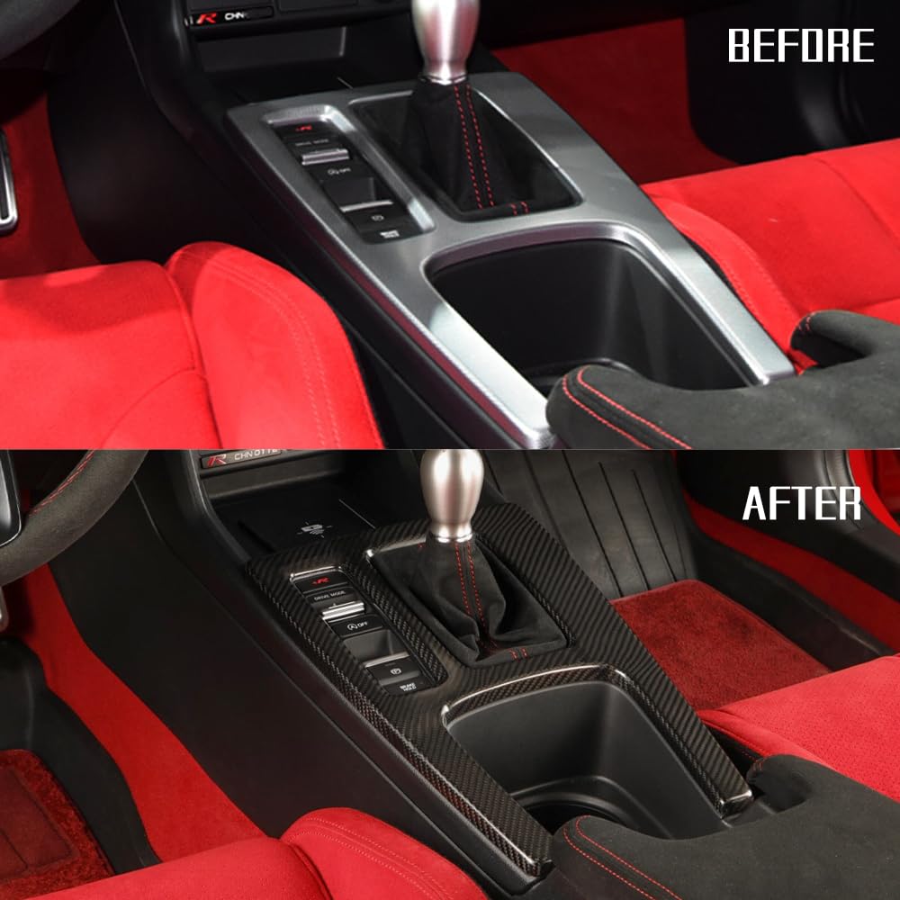 JSWAN Real Carbon Fiber Center Console Gear Shift Panel Cover Trim ...