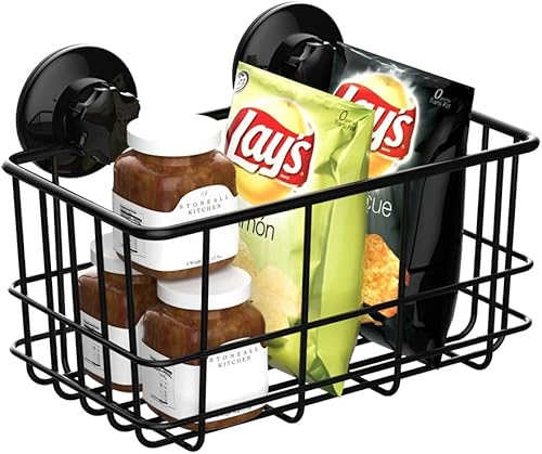 Miniatura 6 de SANNO Cesta de ducha con ventosa para champú, organizador combinado de baño, soporte de acero inoxidable para almacenamiento de baño, color negro