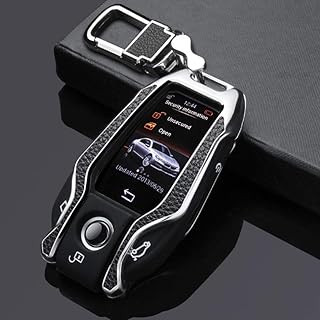 LUOLONG Car Key Case, Echtes Leder-Paste Zink-Legierung Auto-Schlüssel-Fall-Abdeckung Für BMW 5 7 Series G11 G12 G30 G32 I...