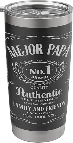 El Mejor Papa del Mundo Dad Slang Words Spanish Father's Day - Vaso aislado de acero inoxidable
