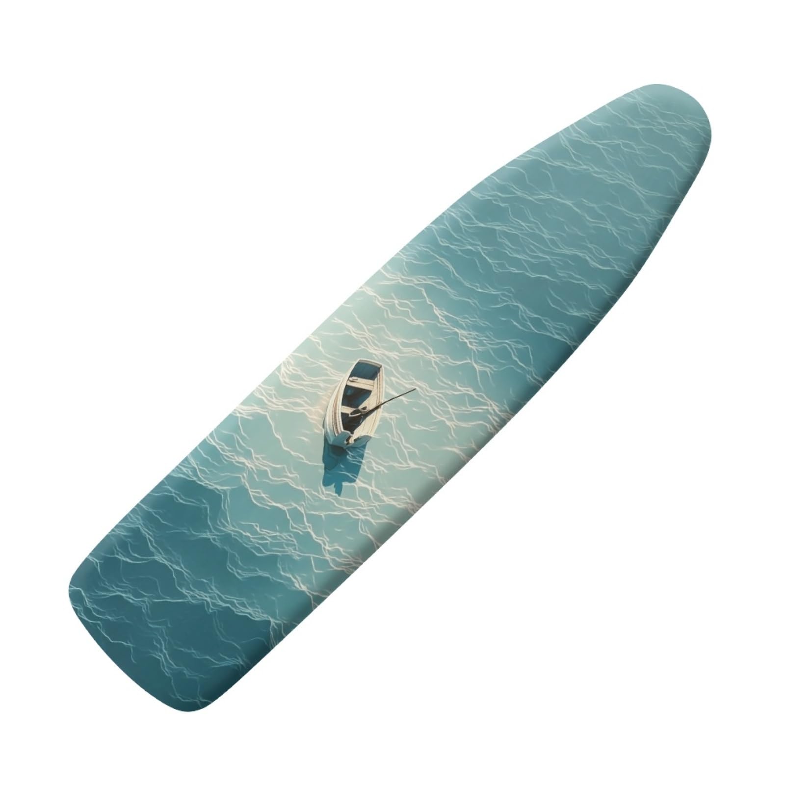 Ironing Board Covers 125 x 45 Elasticated Blue Waves with Padding, Easy Fit and Resists Scorching,Bungee Elasticated Ironing Board Covers Large, Easy Placement