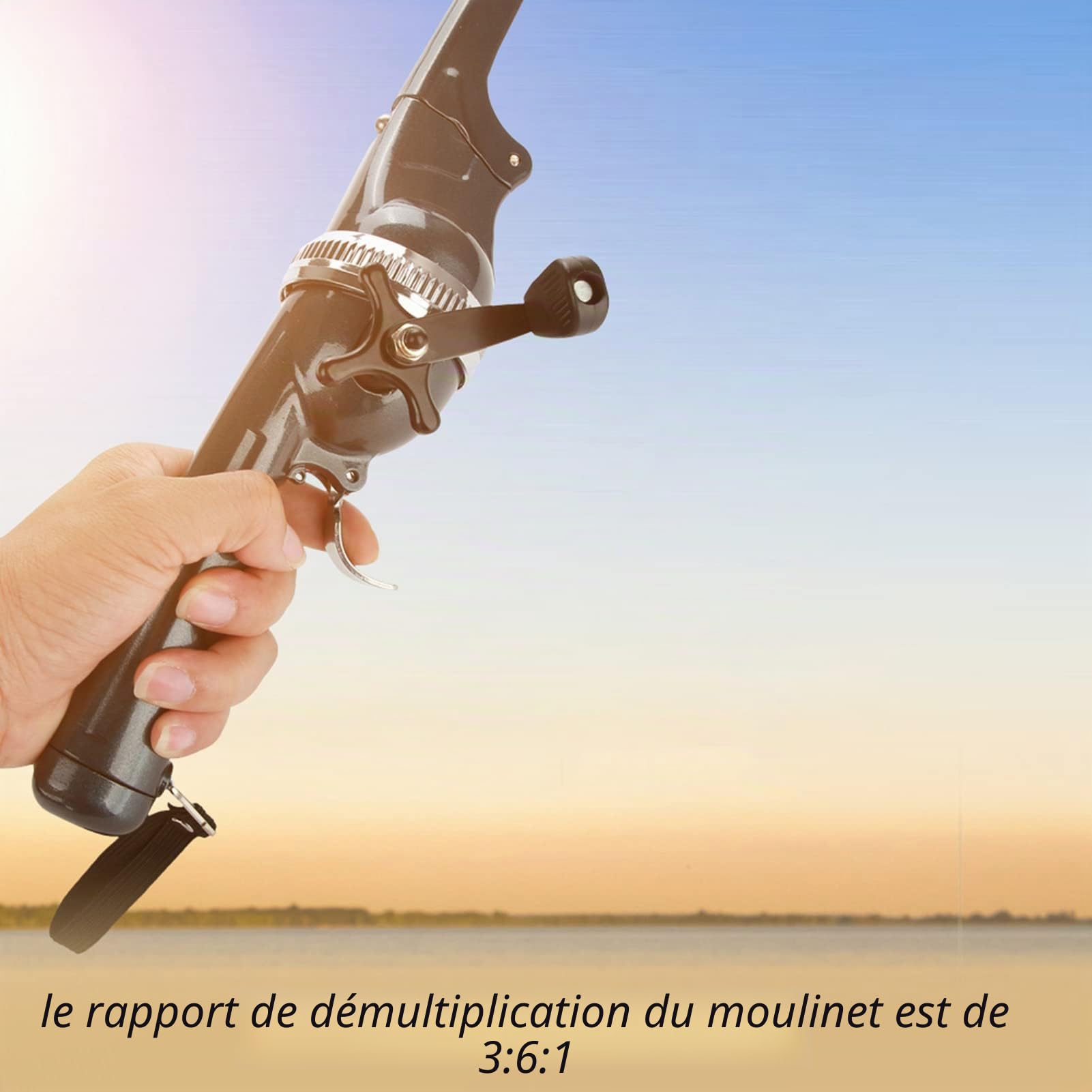 Canne à Pêche, Pliable Léger Compact avec Moulinet Plastique, Canne Voyage pour Débutants Rivière Mer Lac