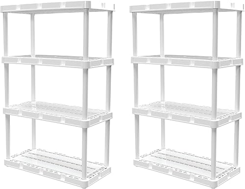 Miniatura 4 de Gracious Living Knect-A-Shelf - Unidad de almacenamiento ligera ventilada de 4 estantes de 24 x 12 x 48 pulgadas, organizador para el hogar, garaje,