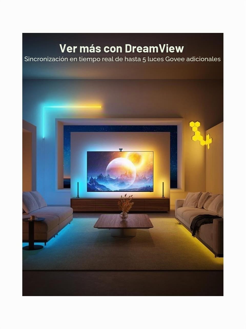 Govee H605C - Tira de luces LED RGB para TV de 75 a 85 pulgadas con Wi-Fi y control Bluetooth