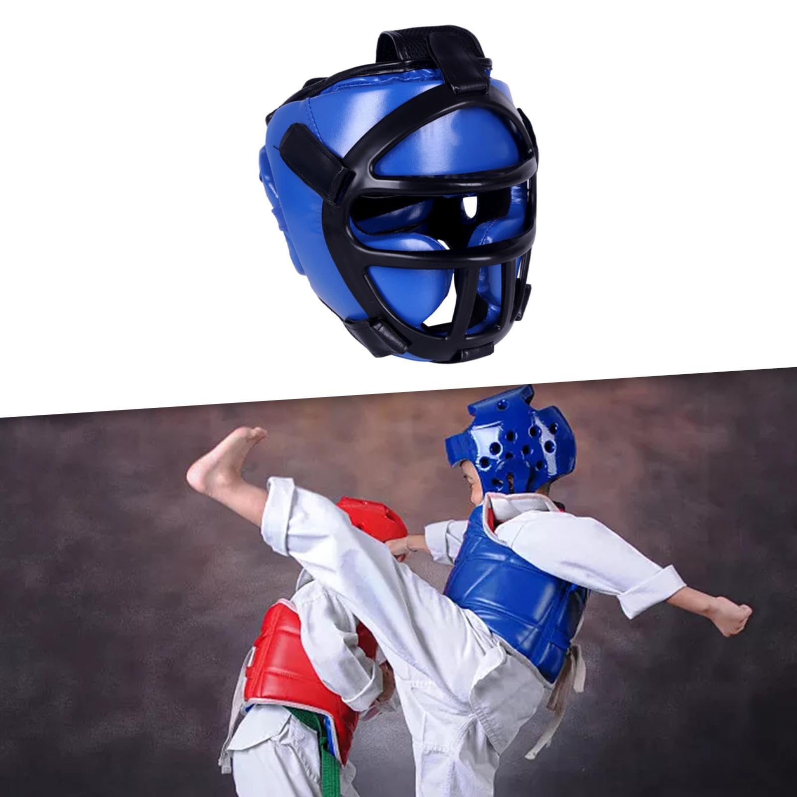 Boks nakrycia głowy unisex przenośny kask do sztuk walki Mma Muay Thai Karate niebieski kolor L