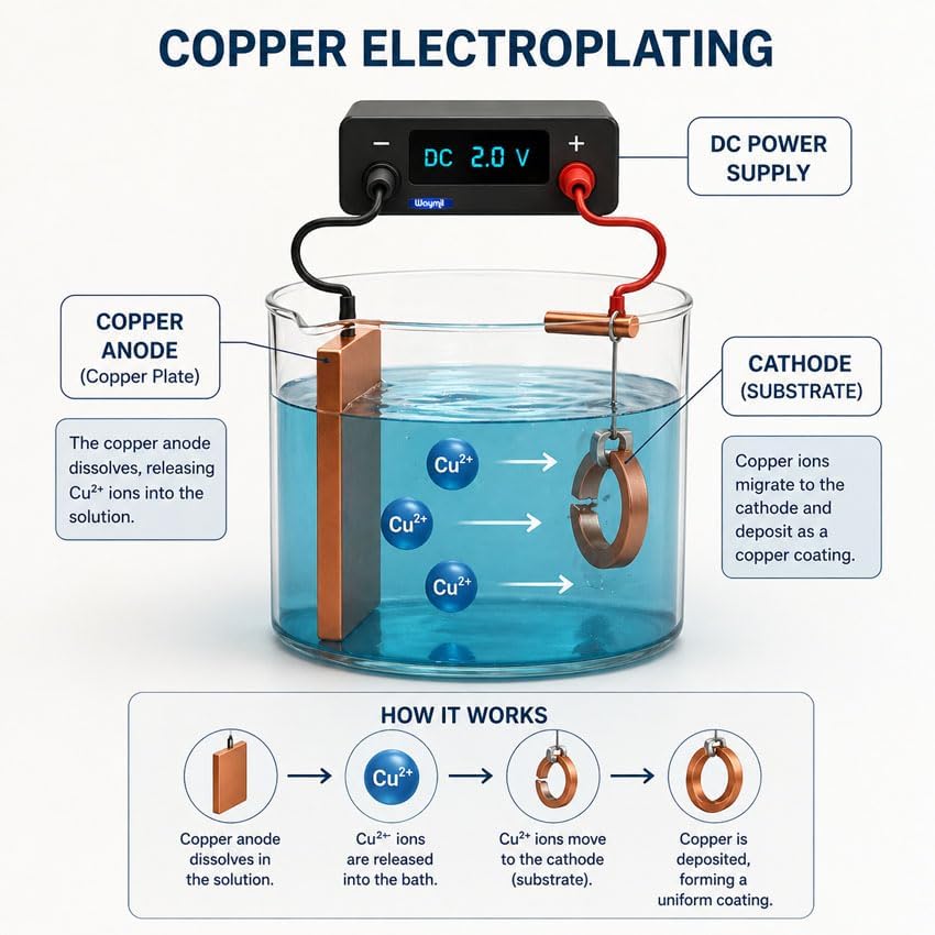 Acid Copper Electroplating Solution 1 Quart Copper Plating Bath for Jewelry Metal Finishing Cyanide Free Made in USA