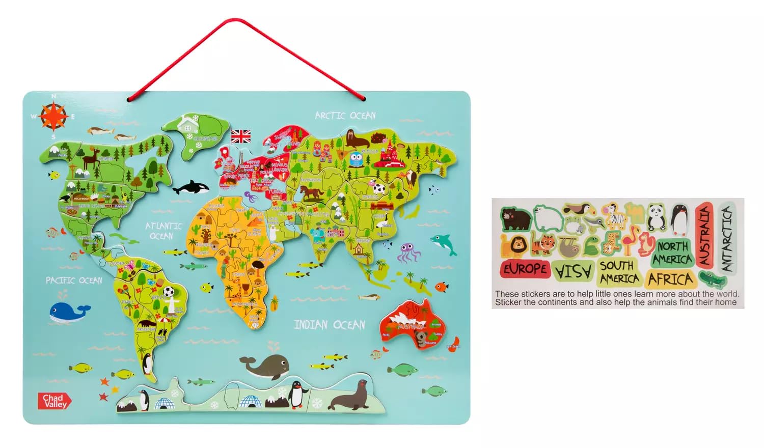 Chad Valley PlaySmart Magnetic World Map * Improve your children's problem solving skills as they learn to explore and work things out for themselves *