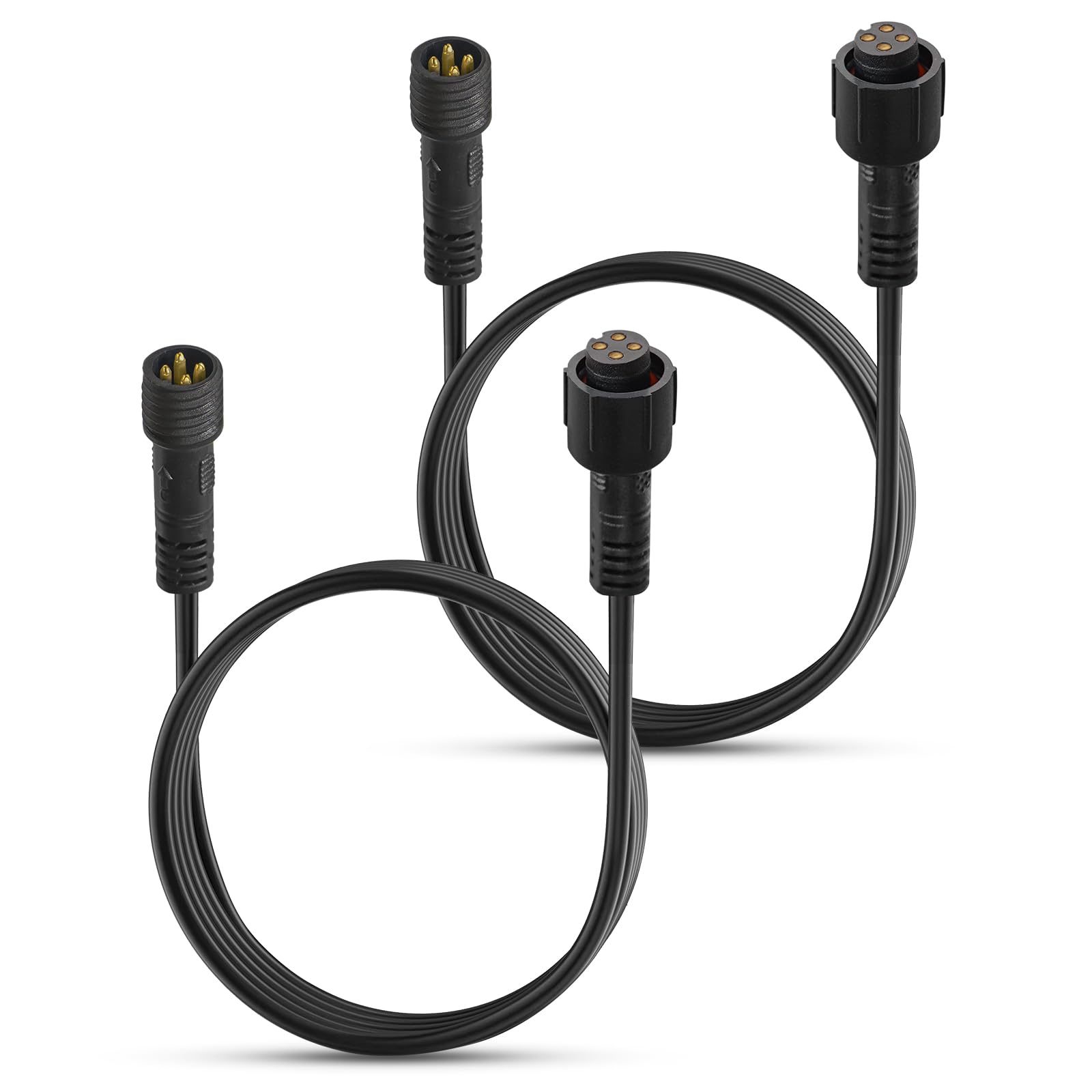 BEEYEO10FT 4 Pin RGB Rock Light Extension Wire Cable, 4 Pin LED Underglow Extension Cable for LED Lights 4 and 8 Pods Underglow Rock Light Kits Wheel Well Lights Extension Wire, 2 PCS