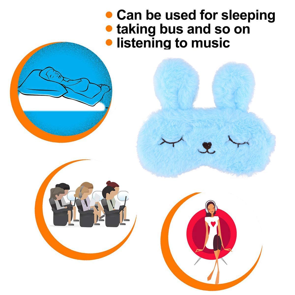 Maschera per Dormire a Forma Animale, Maschera 3D per Sonno in Peluche Morbido e Soffice, con