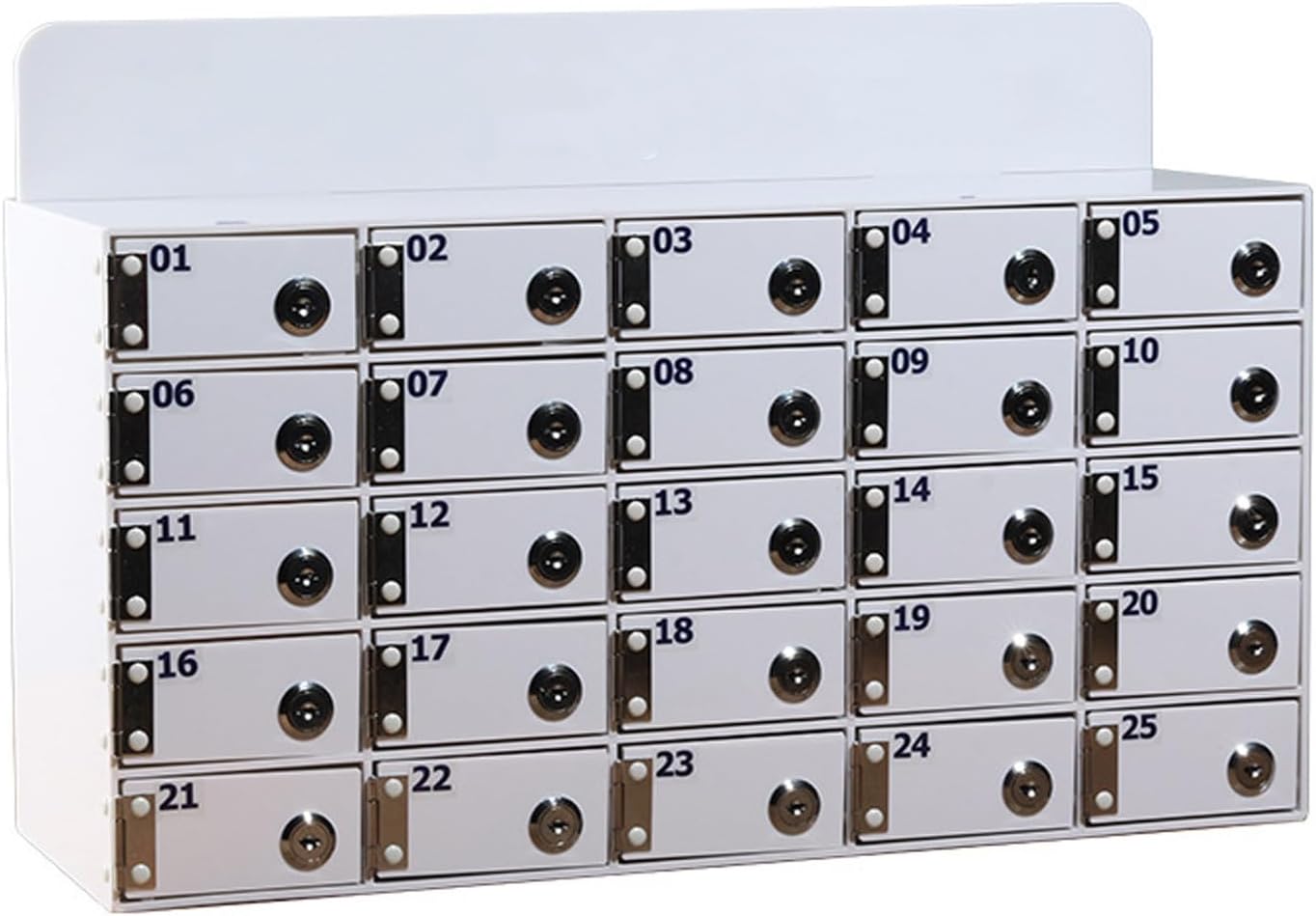 Cell Phone Locker Box - Wall-Mounted Acrylic Storage Cabinet with Door Locks, Keys & 25 Grids - Organize Phones in Office, School, or Classroom