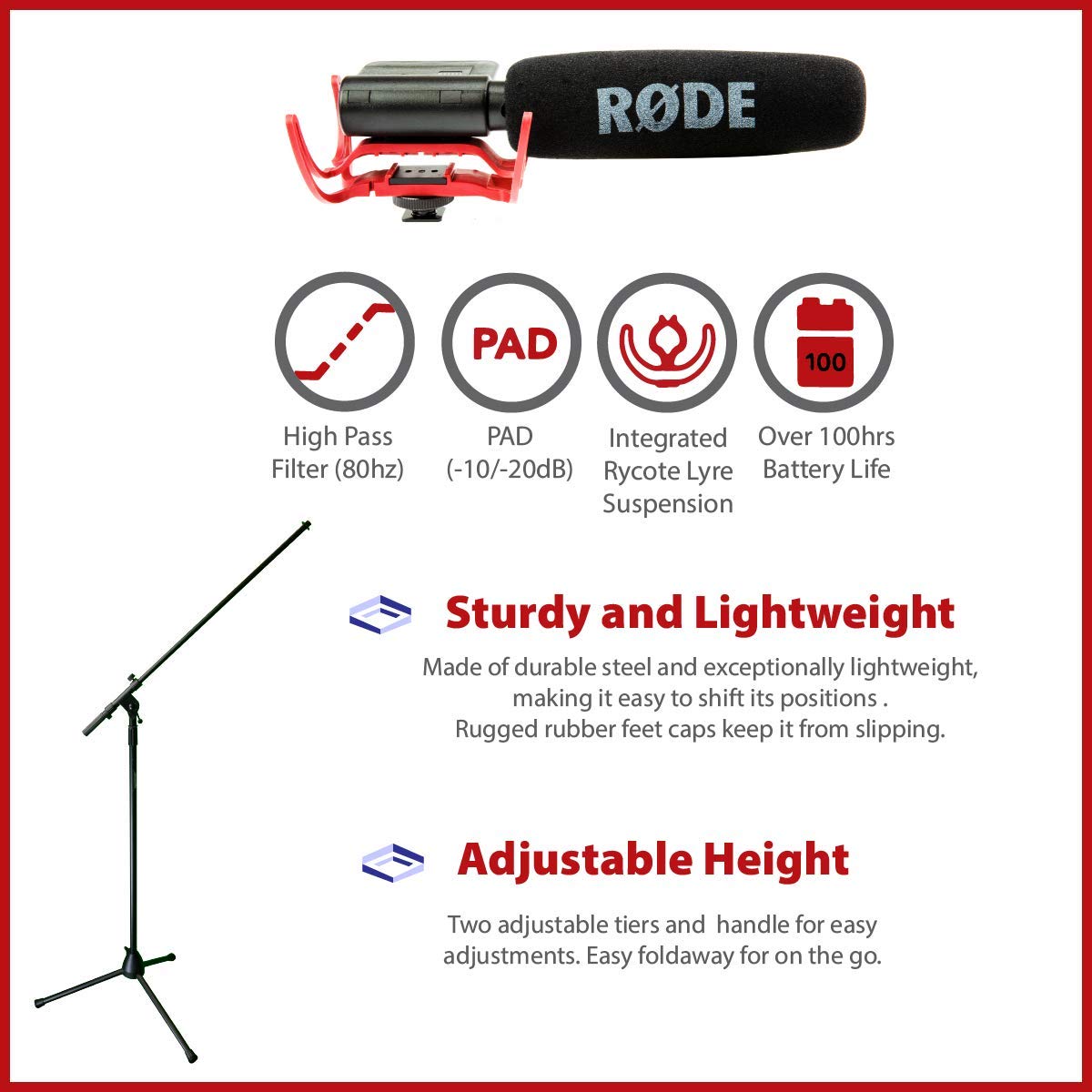 Buy RODE VideoMic Studio Boom Kit VM, Boom Stand, Adapter, 25' Cable