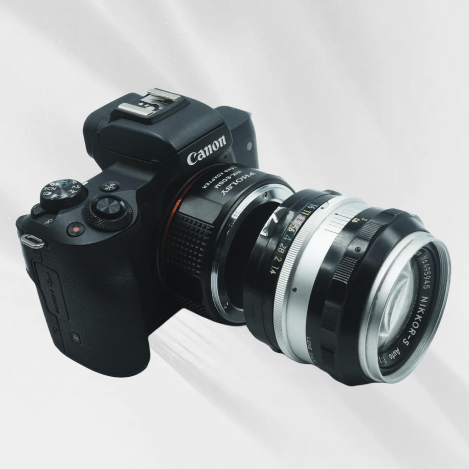 PHOLSY Anello Adattatore Messa a Fuoco Manuale Compatibile con Obiettivi Nikon F, AI, AIS, AF, AF-I, AFS Mount e Canon EF-M (EOS M) Mount Corpo Fotocamera, Nikon F su EF-M, Nikon F su EOS M