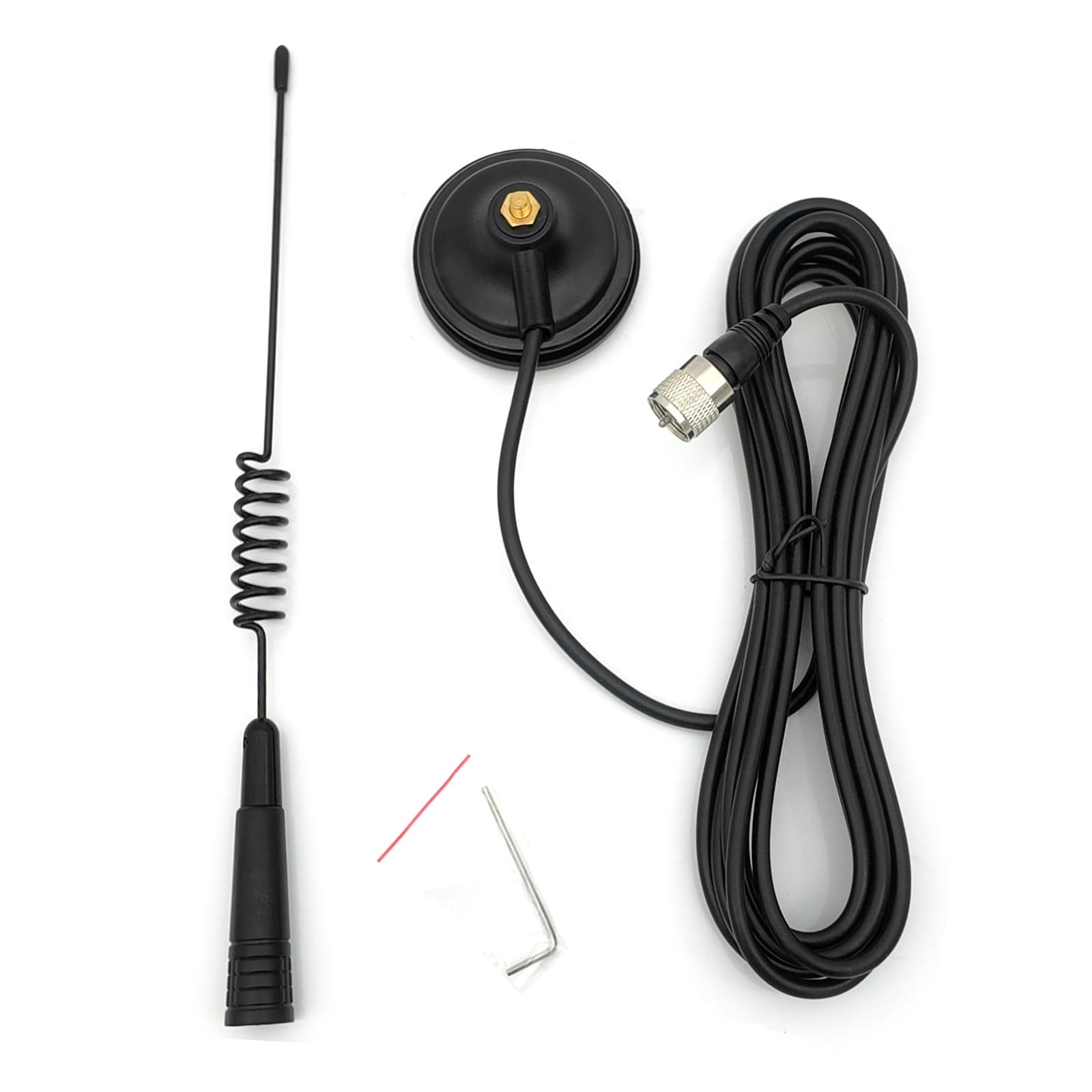 Antena magnetyczna CB 27 MHz z złączem PL-259, BNC, 4m kabel RG58, montaż magnetyczny do pojazdów ciężarowych i samochodów