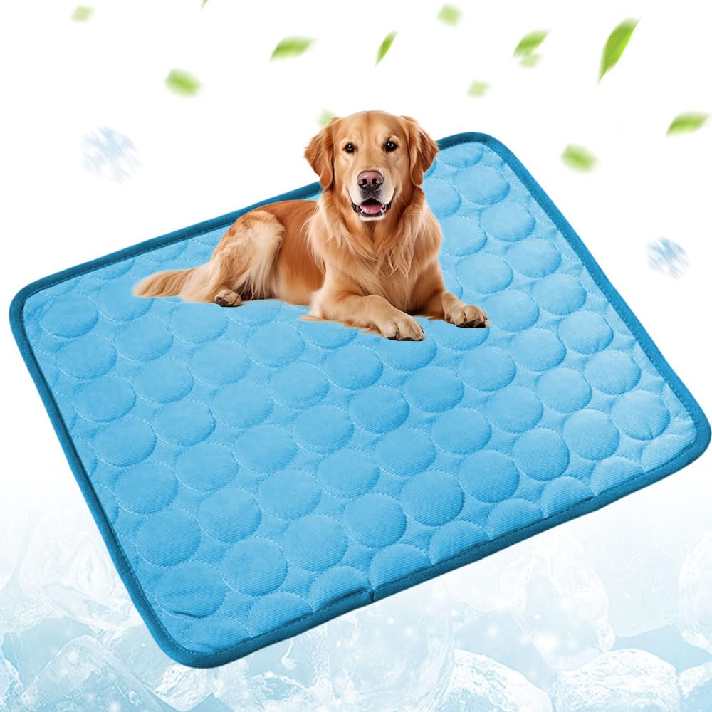 Dog Cooling Mat, 2025 New Pet Cooling Mats Washable Portable Coolings Pad for Dogs Cats, Pet Sleeping Mat for Home (Blue, X-Large)