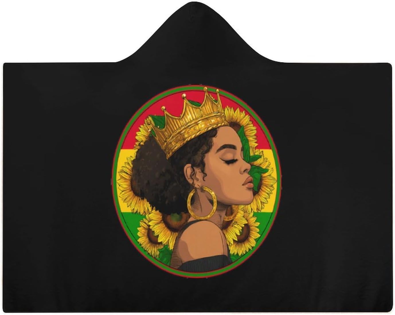 USA African Women Wearable Blanket Oversized Throw Cape | Cozy Hooded Blanket Gifts for Women Men