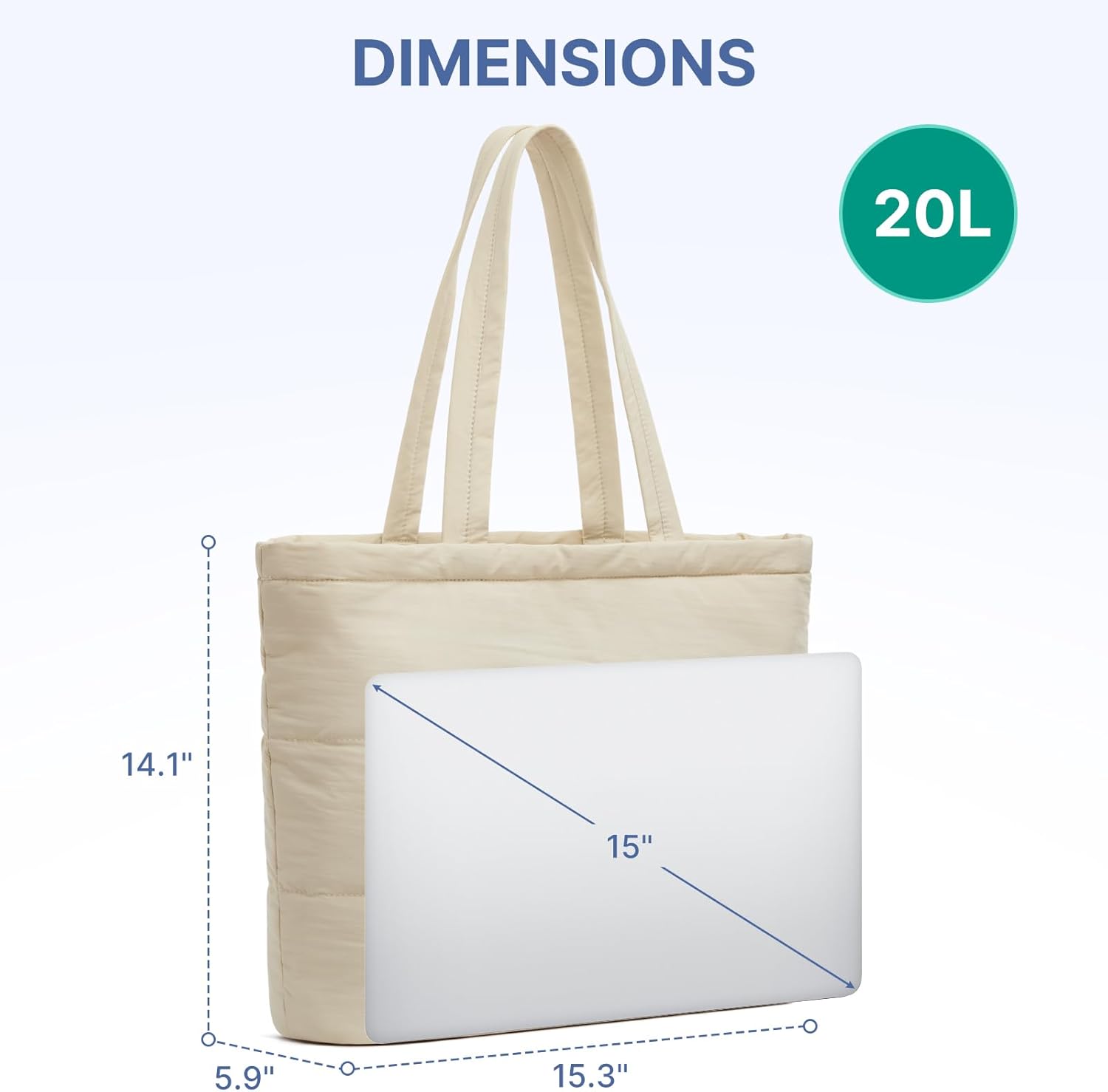 G4Free Tote Bag for Women, Puffer Casual Shoulder Bag with Cup Holder and Laptop Compartment for Travel, Work, Gym - Image 6