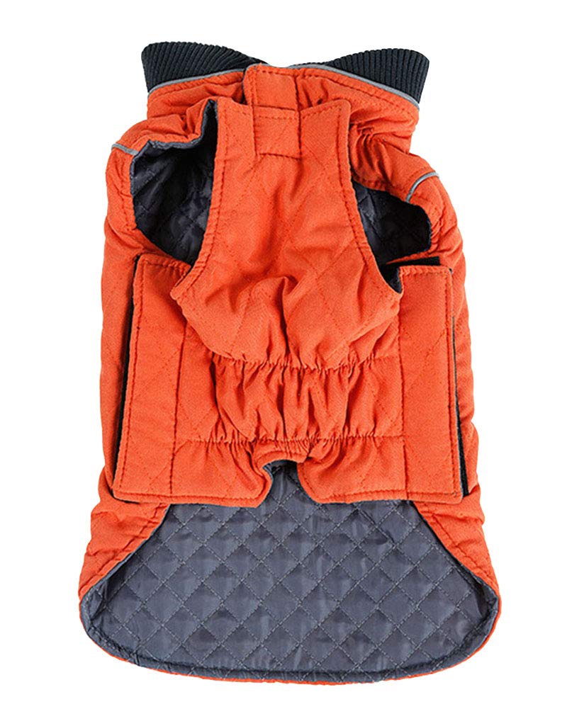 Reflective Warm Dog Coat Jacket Cold Winter Windproof Padded Puffer Vest Outfit Clothes with Harness Hole for Small Medium Large Dogs Orange 3XL โ image 1
