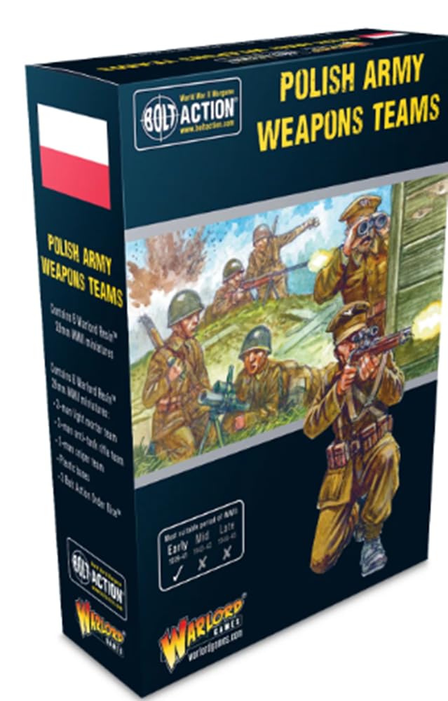 Warlord Games Light Polish Army Weapons Teams 28Mm Scale Miniatures For Bolt Action Highly Detailed World War 2 Miniatures For Table-Top Wargaming