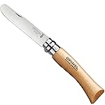 Opinel My First Opinel No.7, Stainless Steel Childrens Folding Knife with Safety Rounded Tip, Virobloc Locking Collar, Made in France (Natural)