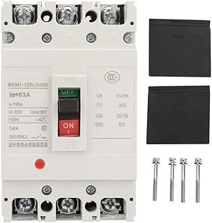 JF-XUAN Circuit Breaker, 3P Plastic Housing Integrated Air Switch Circuit Breaker with All Copper Contacts 800V(63A) Circuit Breaker
