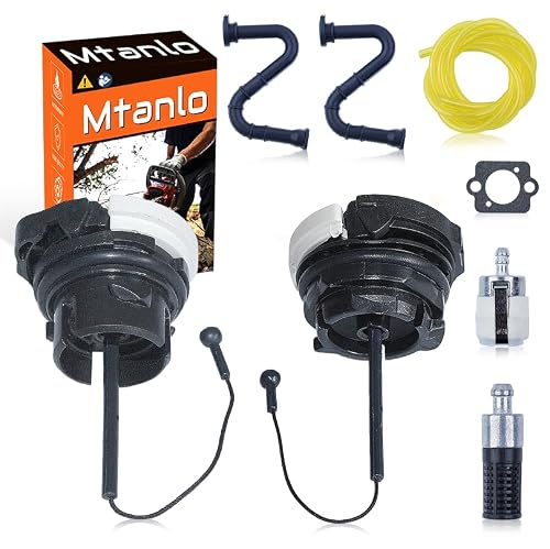 Mtanlo Oil Fuel Cap Filter Line Hose for Stihl MS201 MS201C MS201T MS261C 1141 358 7708, Oil Cap, Fuel Cap, Oil Filter, Fuel Filter, Yellow Fuel Line, Black Fuel Hose