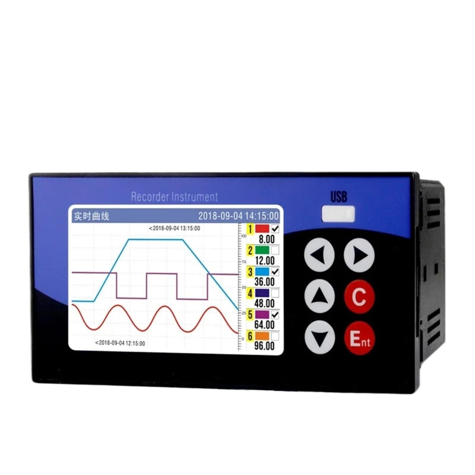 datenlogger Datenrekorder Datenlogger 6 Kanäle Temperatur Druck Luftfeuchtigkeit Strom Spannung(4 Channels 220V)