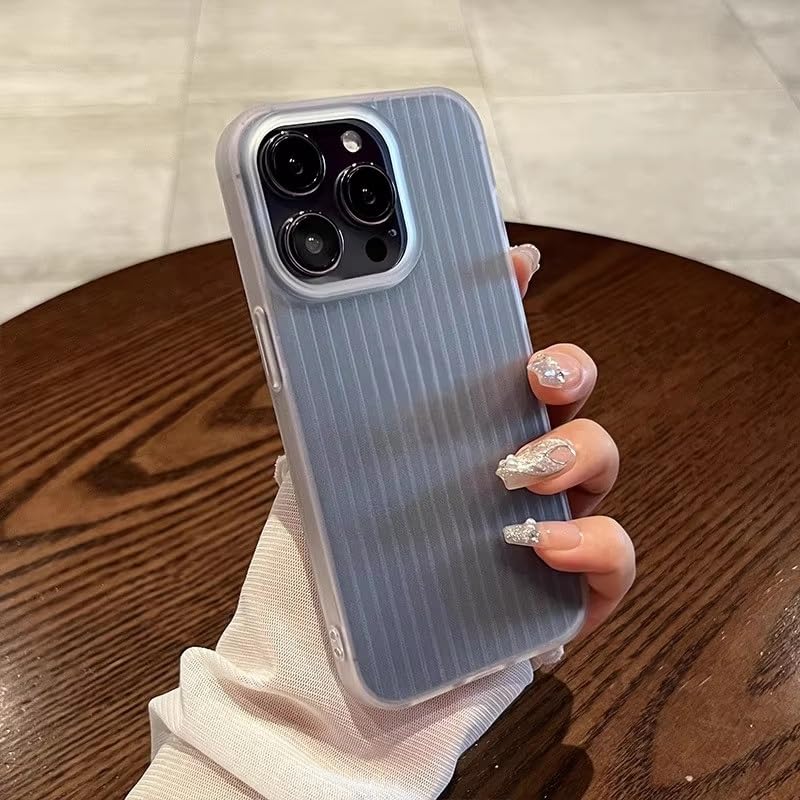 Image of COVERLY Frosted Matte Clear Lining Case for iPhone 12 Pro | Ultra Thin Translucent Stripes Pattern Drop Resistant Slim Sleek fit Smoke Hard PC + TPU Back Cover Compatible with Apple iPhone 12 Pro