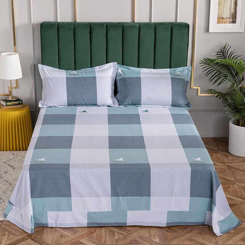 Sabanas Sábanas De Algodón Cepillado con Flores De Plantas, Cama Doble Gruesa, Edredón De Algodón Puro, Sábanas con, Flamenco, Azul, Cama De 2,0 M, De 270X245Cm